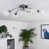 Warga Plafondlamp LED Nikkel mat, 5-lichts