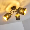 Bathinda Plafondlamp Zwart, 3-lichts