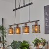 Bathinda Hanglamp Zwart, 4-lichts