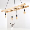 Palmetto Hanglamp Hout licht, Zwart, 4-lichts