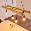 Palmetto Hanglamp Hout licht, Zwart, 4-lichts