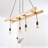Palmetto Hanglamp Hout licht, Zwart, 4-lichts