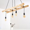 Palmetto Hanglamp Hout licht, Zwart, 4-lichts