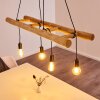 Palmetto Hanglamp Hout licht, Zwart, 4-lichts