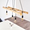 Palmetto Hanglamp Hout licht, Zwart, 4-lichts