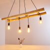 Palmetto Hanglamp Hout licht, Zwart, 4-lichts