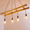 Palmetto Hanglamp Hout licht, Zwart, 4-lichts