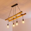 Palmetto Hanglamp Hout licht, Zwart, 4-lichts