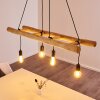 Palmetto Hanglamp Hout licht, Zwart, 4-lichts