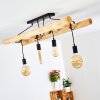 Palmetto Plafondlamp Hout licht, Zwart, 4-lichts