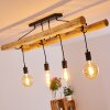Palmetto Plafondlamp Hout licht, Zwart, 4-lichts