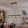 Aarhus Hanglamp Hout donker, Zwart, 4-lichts