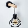 Gainesville Muurlamp Hout licht, Zwart, 1-licht