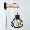 Gainesville Muurlamp Hout licht, Zwart, 1-licht