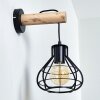 Gainesville Muurlamp Hout licht, Zwart, 1-licht