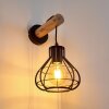 Gainesville Muurlamp Hout licht, Zwart, 1-licht