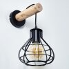 Gainesville Muurlamp Hout licht, Zwart, 1-licht