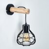 Gainesville Muurlamp Hout licht, Zwart, 1-licht