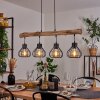 Gainesville Hanglamp Hout donker, Zwart, 4-lichts