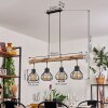 Gainesville Hanglamp Hout donker, Zwart, 4-lichts