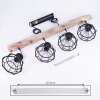 Gainesville Hanglamp Hout donker, Zwart, 4-lichts