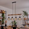 Gainesville Hanglamp Hout donker, Zwart, 4-lichts