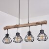 Gainesville Hanglamp Hout donker, Zwart, 4-lichts