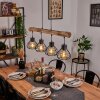 Gainesville Hanglamp Hout donker, Zwart, 4-lichts