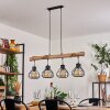 Gainesville Hanglamp Hout donker, Zwart, 4-lichts