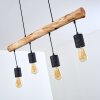 Ajaccio Hanglamp Hout donker, Zwart, 4-lichts