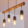 Ajaccio Hanglamp Hout donker, Zwart, 4-lichts