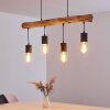Ajaccio Hanglamp Hout donker, Zwart, 4-lichts