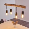 Ajaccio Hanglamp Hout donker, Zwart, 4-lichts