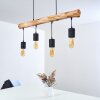 Ajaccio Hanglamp Hout donker, Zwart, 4-lichts