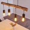 Ajaccio Hanglamp Hout donker, Zwart, 4-lichts