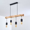 Ajaccio Hanglamp Hout donker, Zwart, 4-lichts