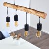 Ajaccio Hanglamp Hout donker, Zwart, 4-lichts