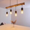 Ajaccio Hanglamp Hout donker, Zwart, 4-lichts