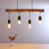 Ajaccio Hanglamp Hout donker, Zwart, 4-lichts