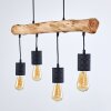 Ajaccio Hanglamp Hout donker, Zwart, 4-lichts