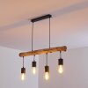 Ajaccio Hanglamp Hout donker, Zwart, 4-lichts