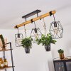 Taheramo Hanglamp Hout licht, Zwart, 3-lichts
