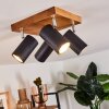 Zuoz Plafondlamp Hout licht, 4-lichts