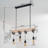 Hautahi Hanglamp Hout licht, Zwart, 4-lichts