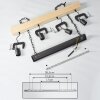 Hautahi Hanglamp Hout licht, Zwart, 4-lichts