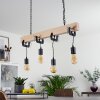 Hautahi Hanglamp Hout licht, Zwart, 4-lichts