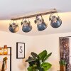 Orny Plafondlamp Grijs, Hout licht, 4-lichts
