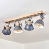 Orny Plafondlamp Grijs, Hout licht, 4-lichts