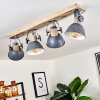 Orny Plafondlamp Grijs, Hout licht, 4-lichts
