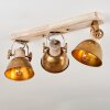 Orny Plafondlamp Brons, Hout licht, 3-lichts